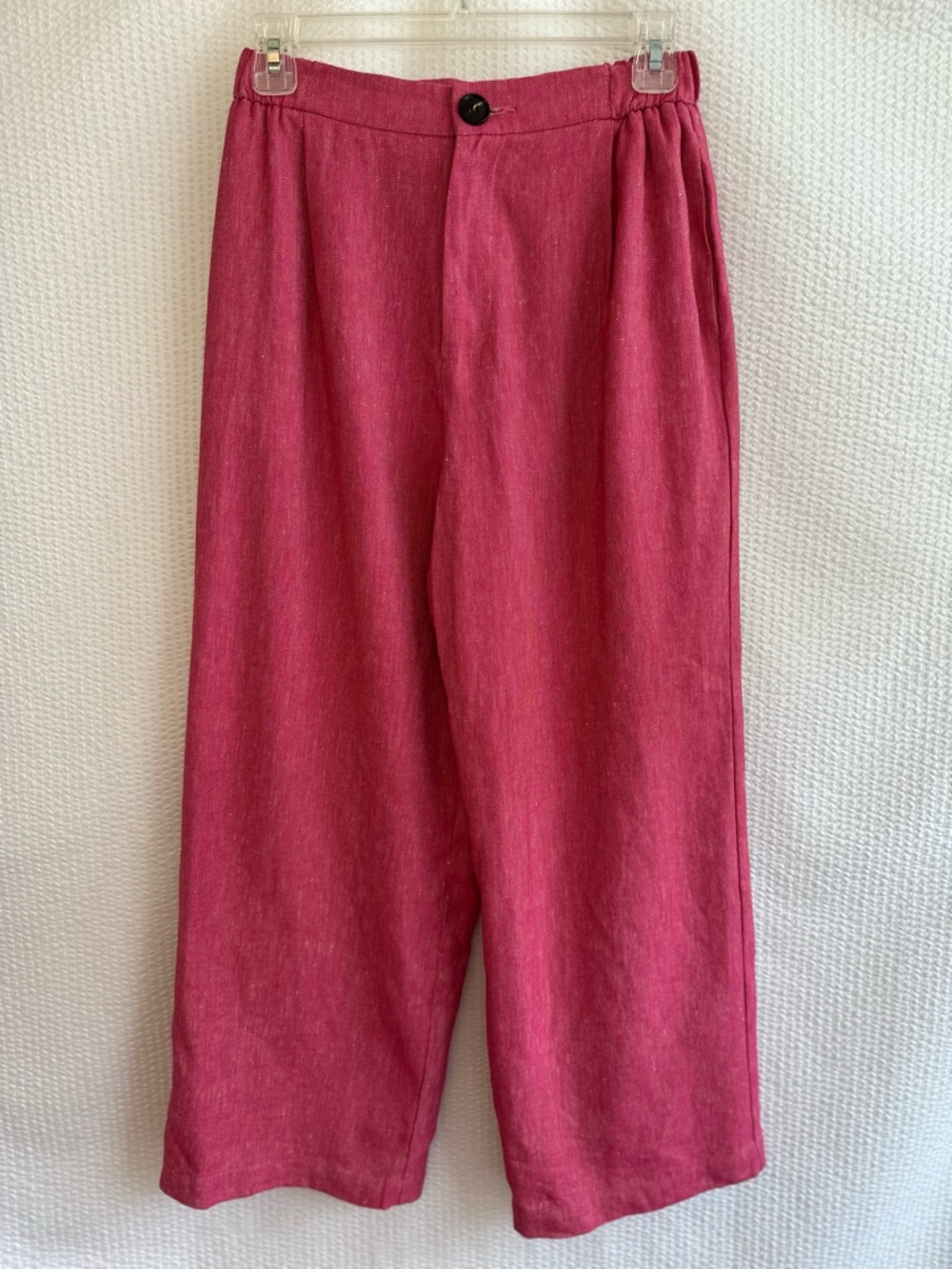 R.G. KANE Pink Wide Leg High Rise Pants Size Small Relaxed Resort Casual Trouser